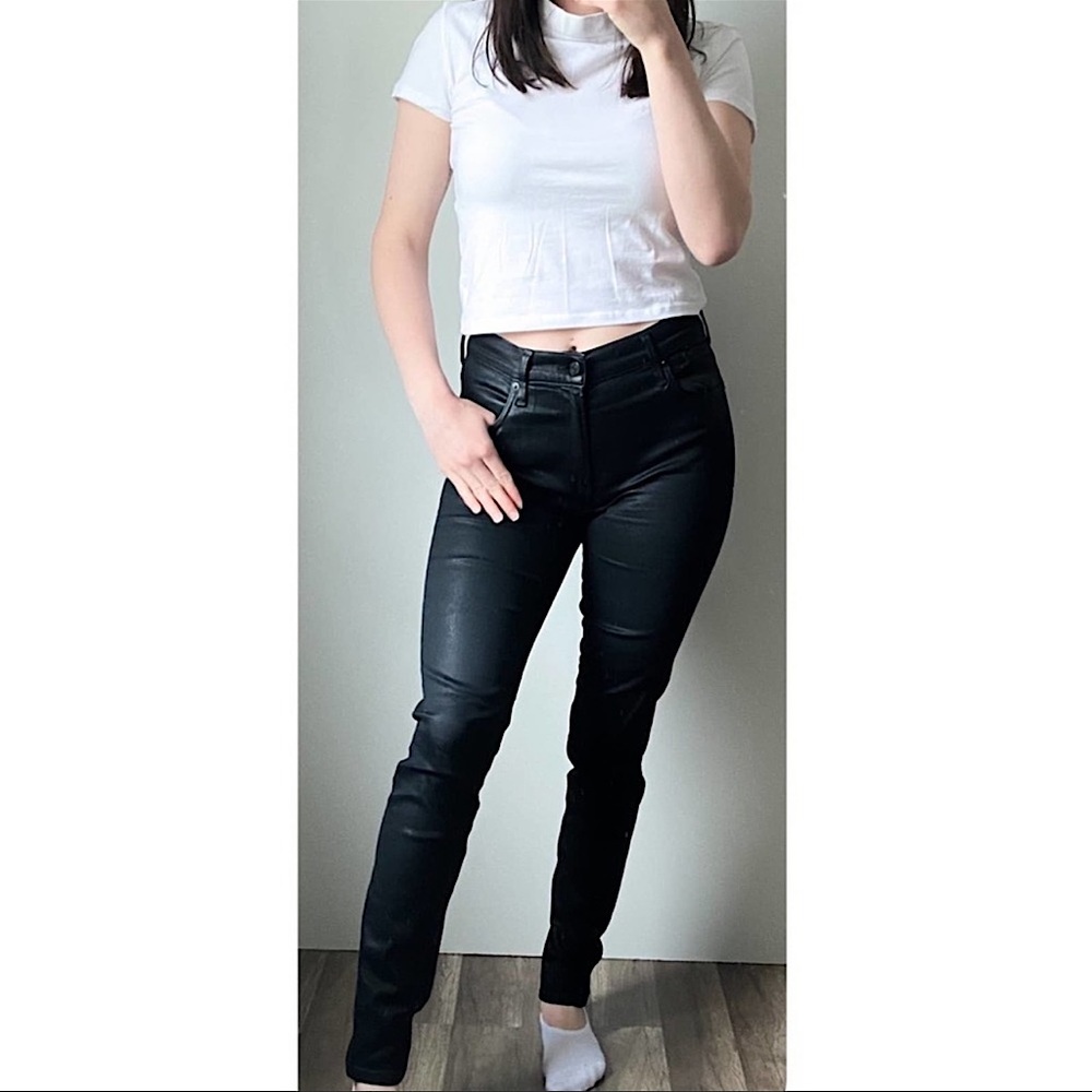 AGOLDE Black Faux Leather Jeans | Size 29